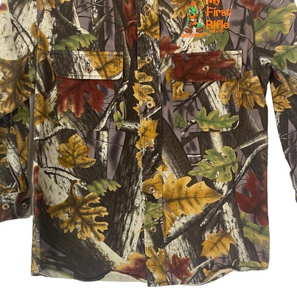 Master Sportsman Button Front Camo Hunting Shirt Boys Small My First Rifle - Picture 4 of 9
